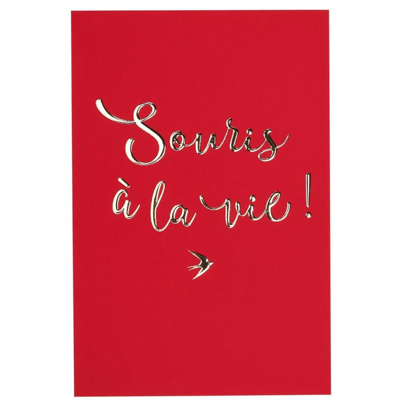 - Carte souris à la vie lettres dorées