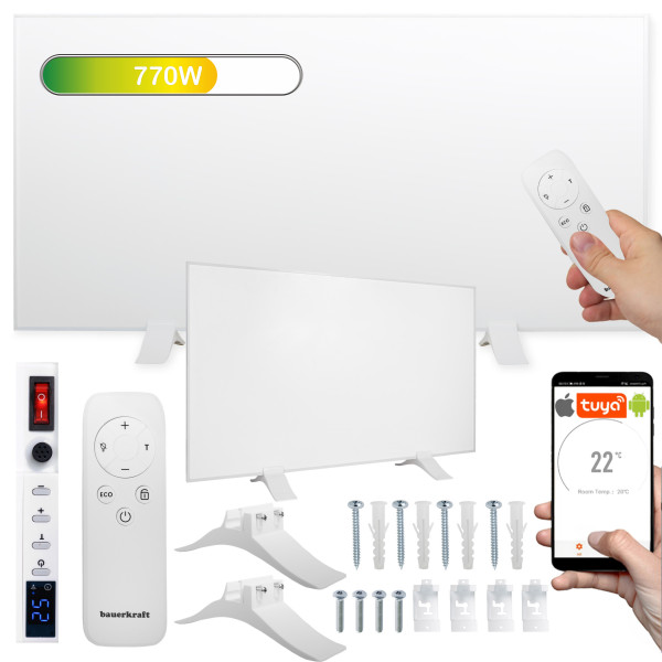 Grzejnik na podczerwień panel grzewczy promiennik IR 770W WIFI 60x120 cm
