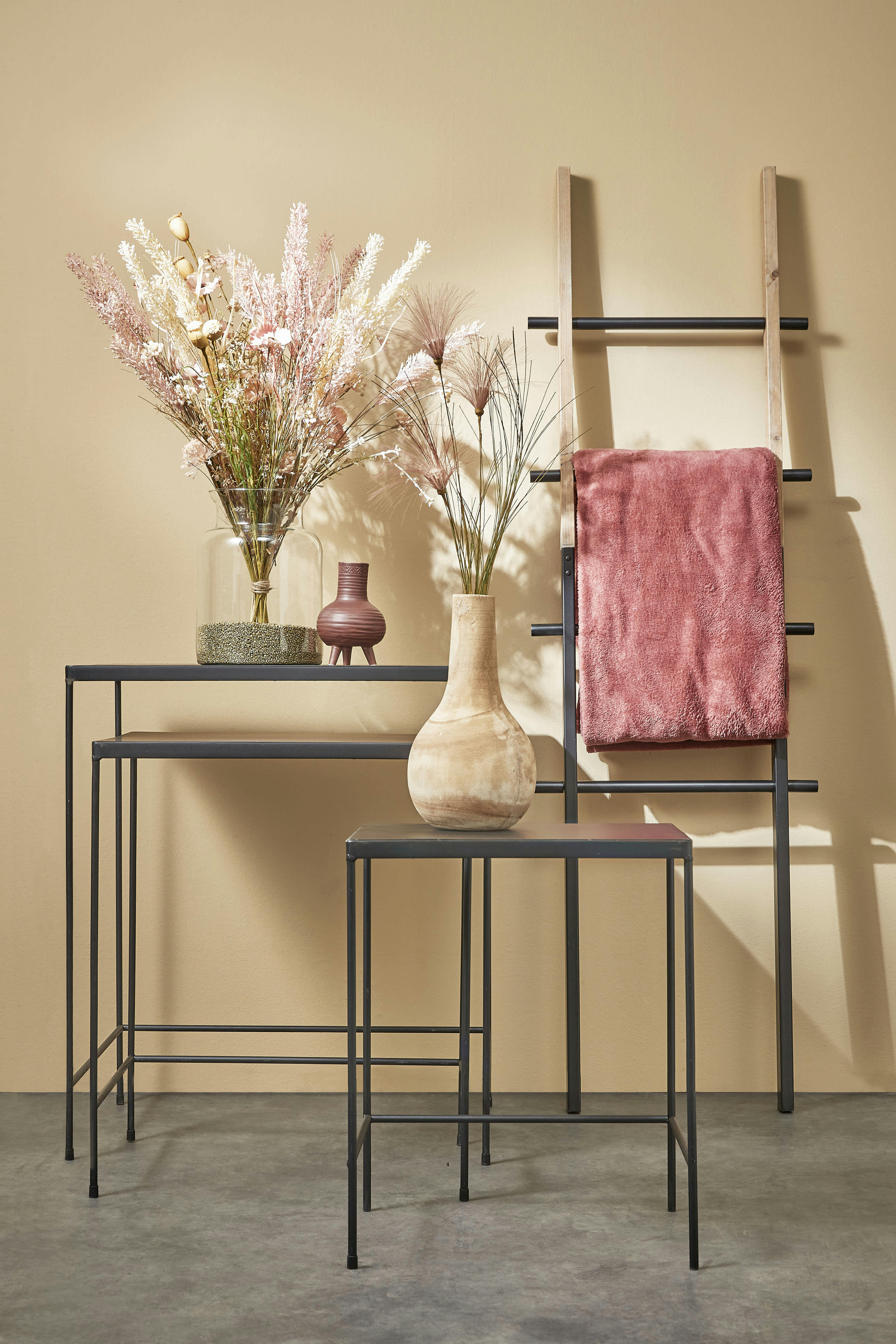 PIA - Vase en bois de paulownia marron clair H28