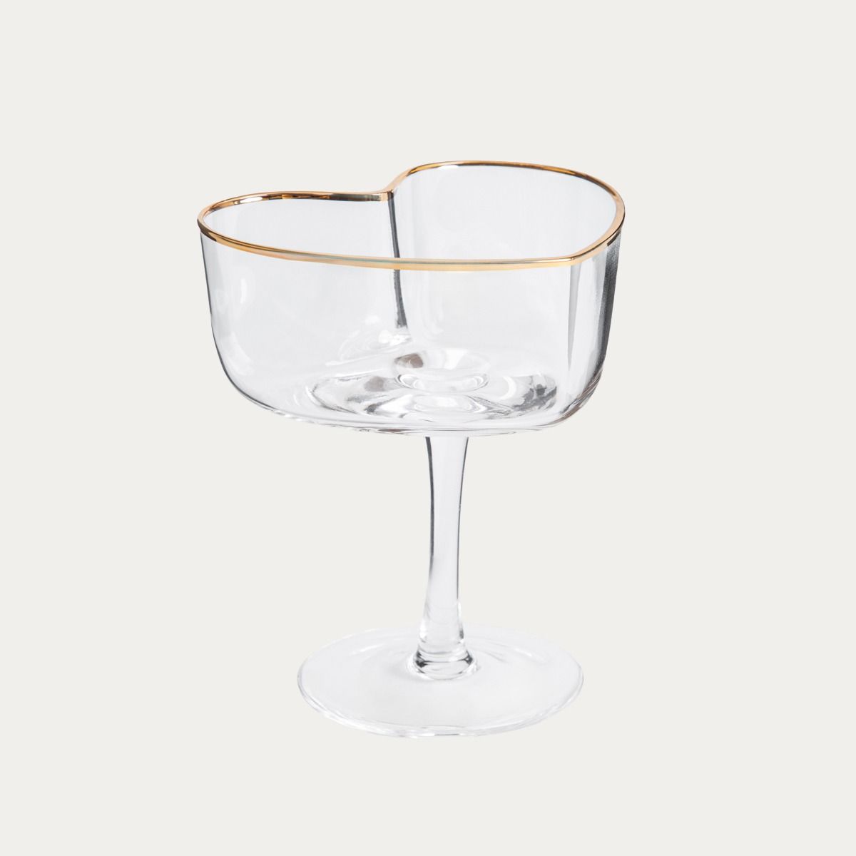 Kieliszek AMAR na margarite w kształcie serca ze złotym rantem 0,2 l