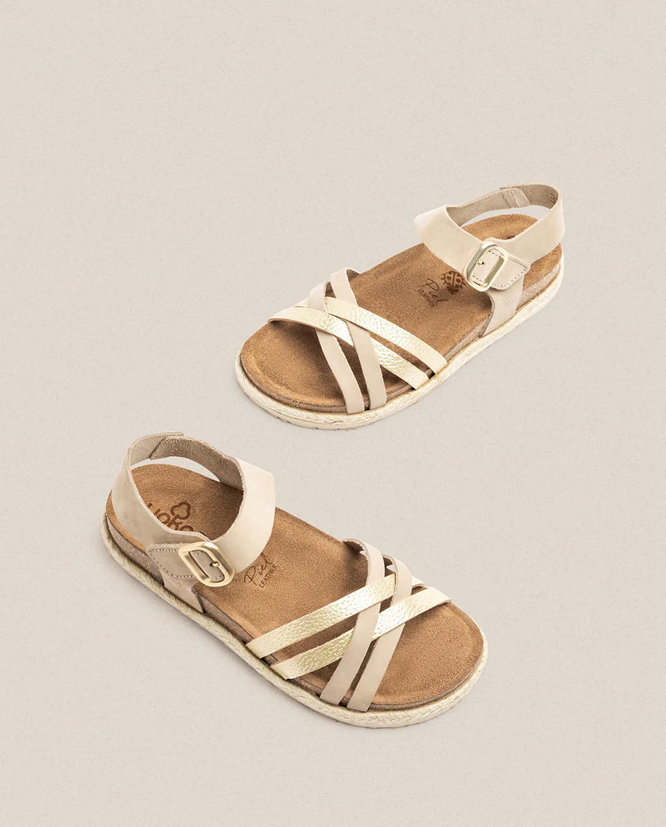 Sandalia plana Arena 001 beige