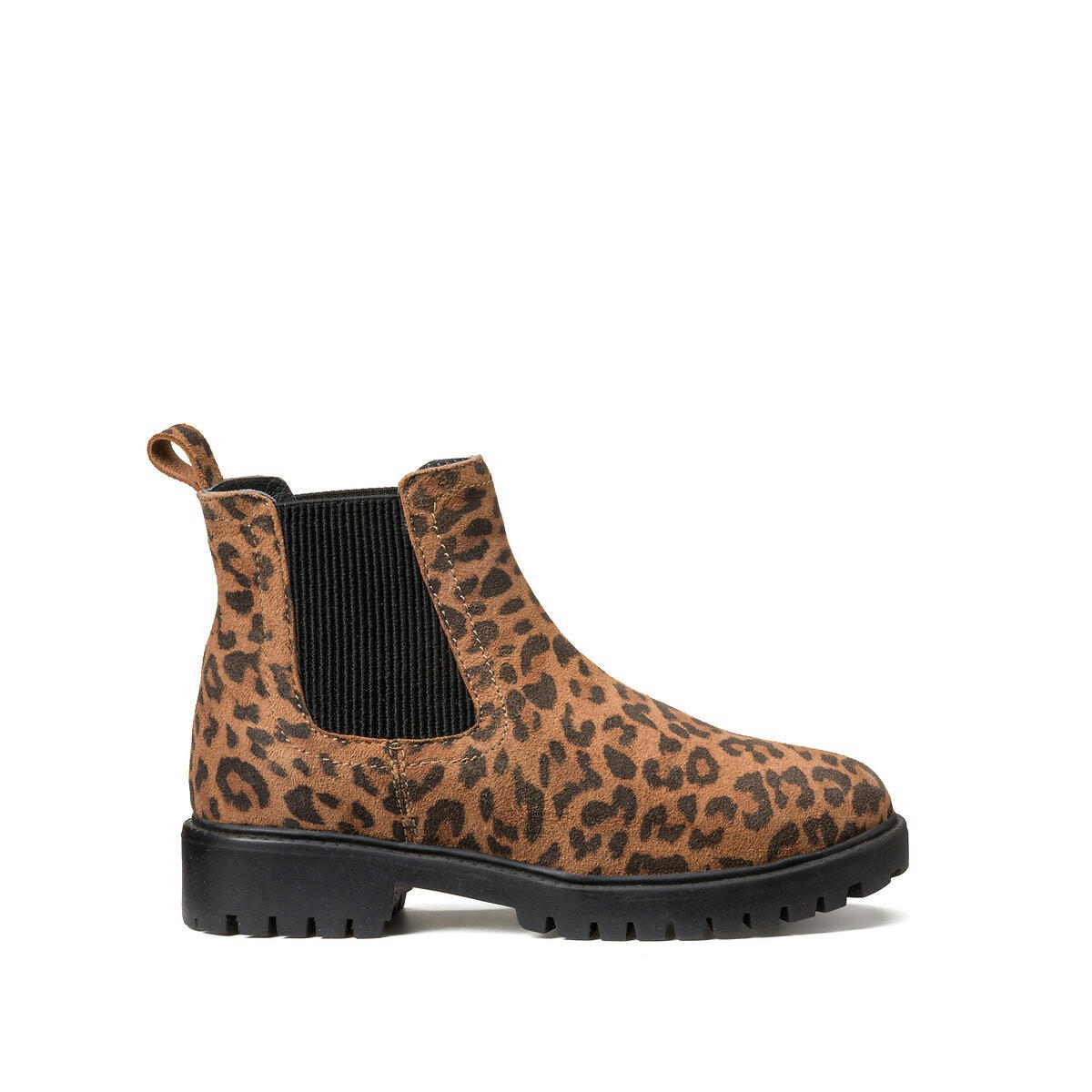 Boots en cuir imprimé Léopard