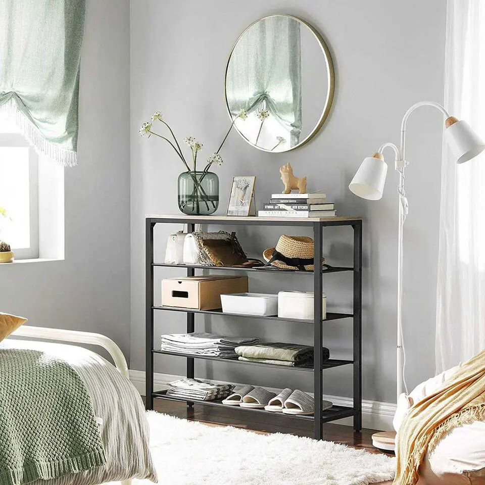 Industrieel 5-vaks Schoenenrek, Schoenopberger