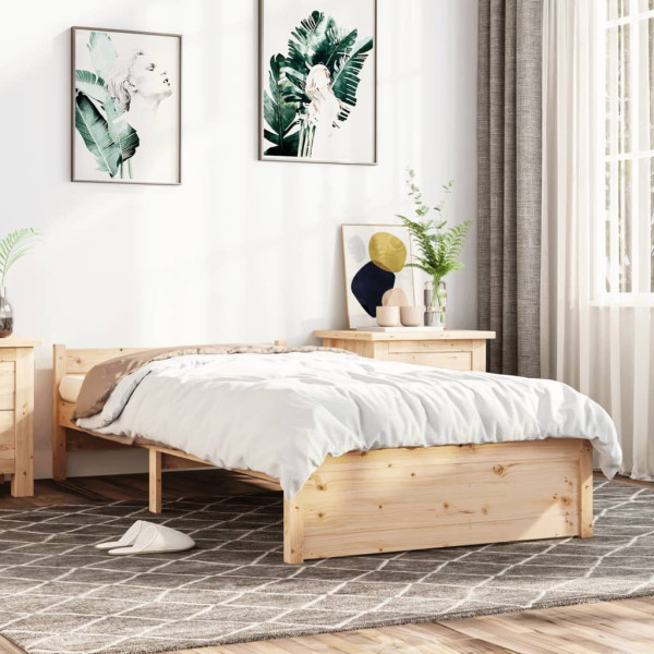 Łóżko Drewniane Rama Łóżka Sofa Brązowe Do Sypialni Pokoju 75x190 cm