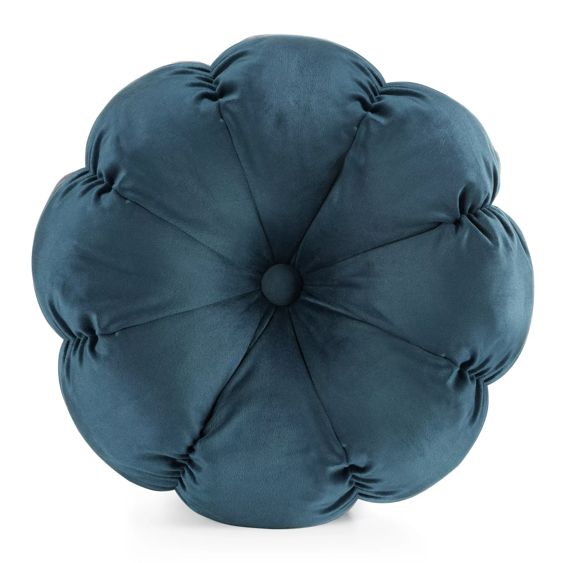 Poduszka w kształcie kwiatka średnica 37 cm welwetowa niebieska FLOWER