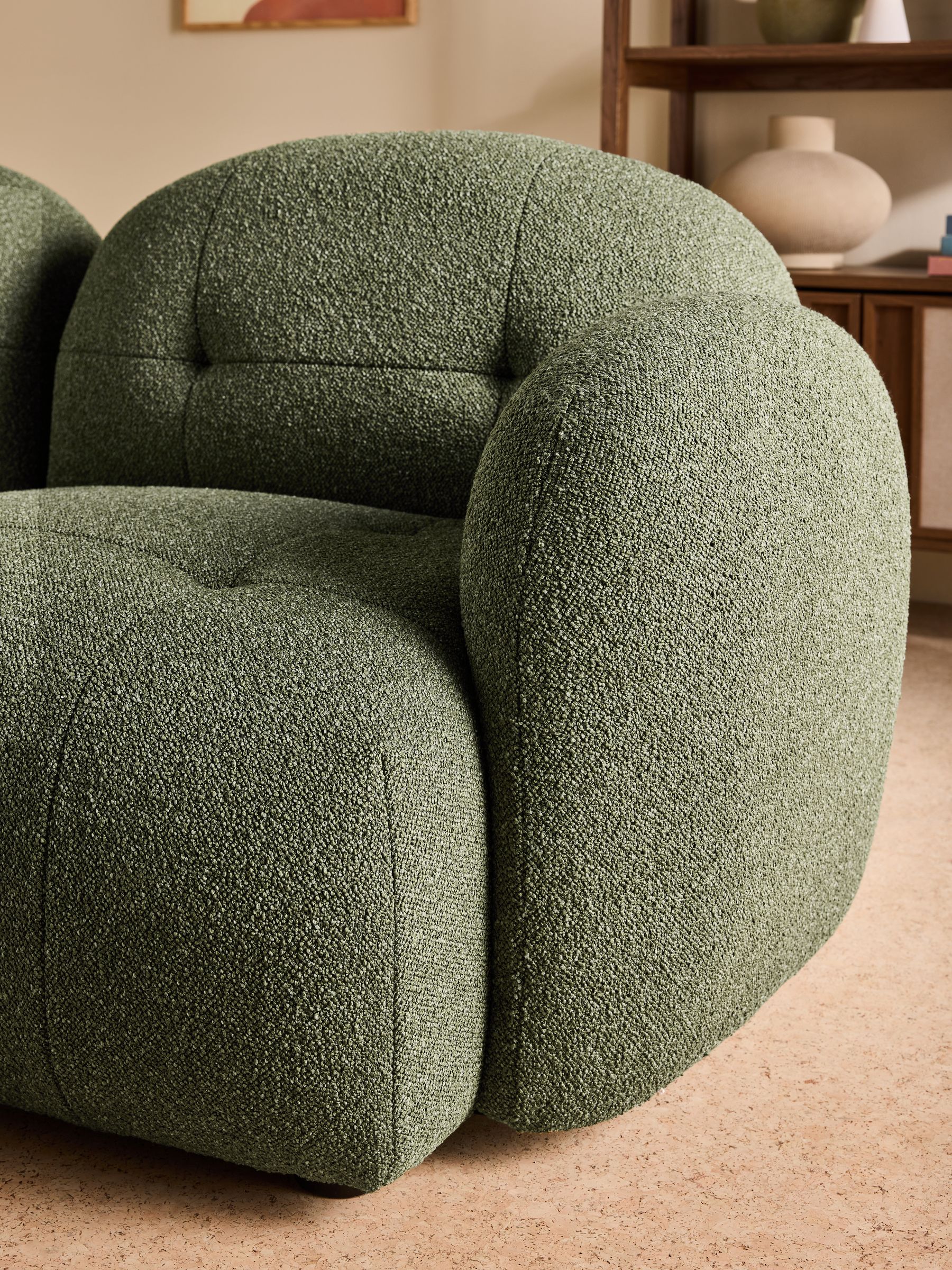 Alban Modular Sofa in Forest Green Soft Touch Boucle