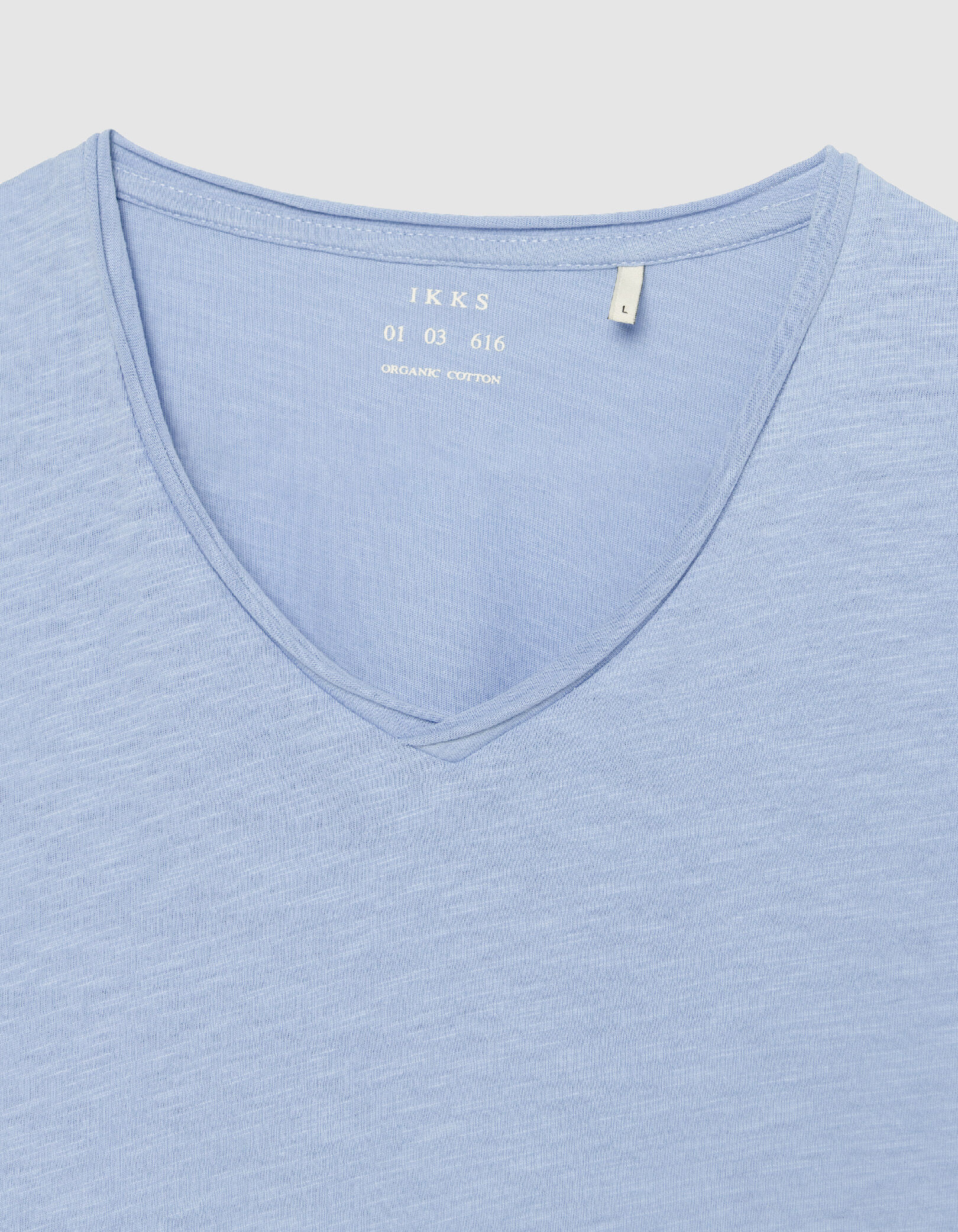 T-shirt encolure V parme coton bio flammé Homme