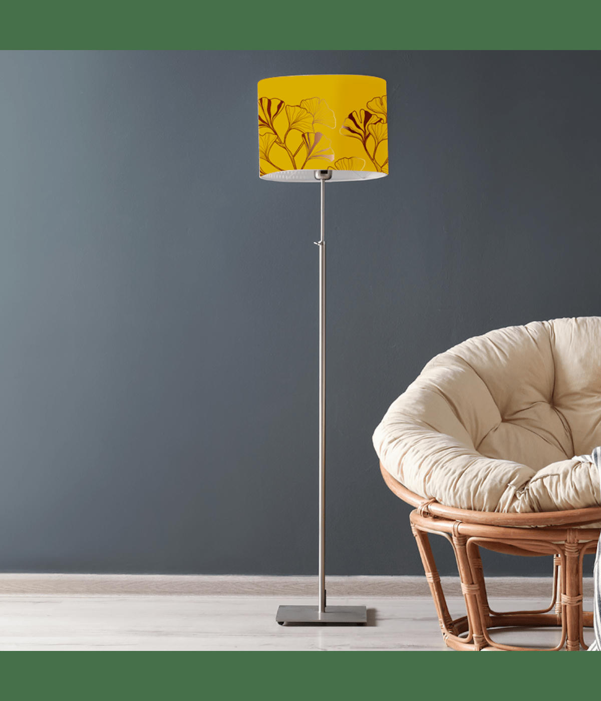 COLORS - Abat-jour Lampadaire Iris Jaune Moutarde D: 45 x H: 25