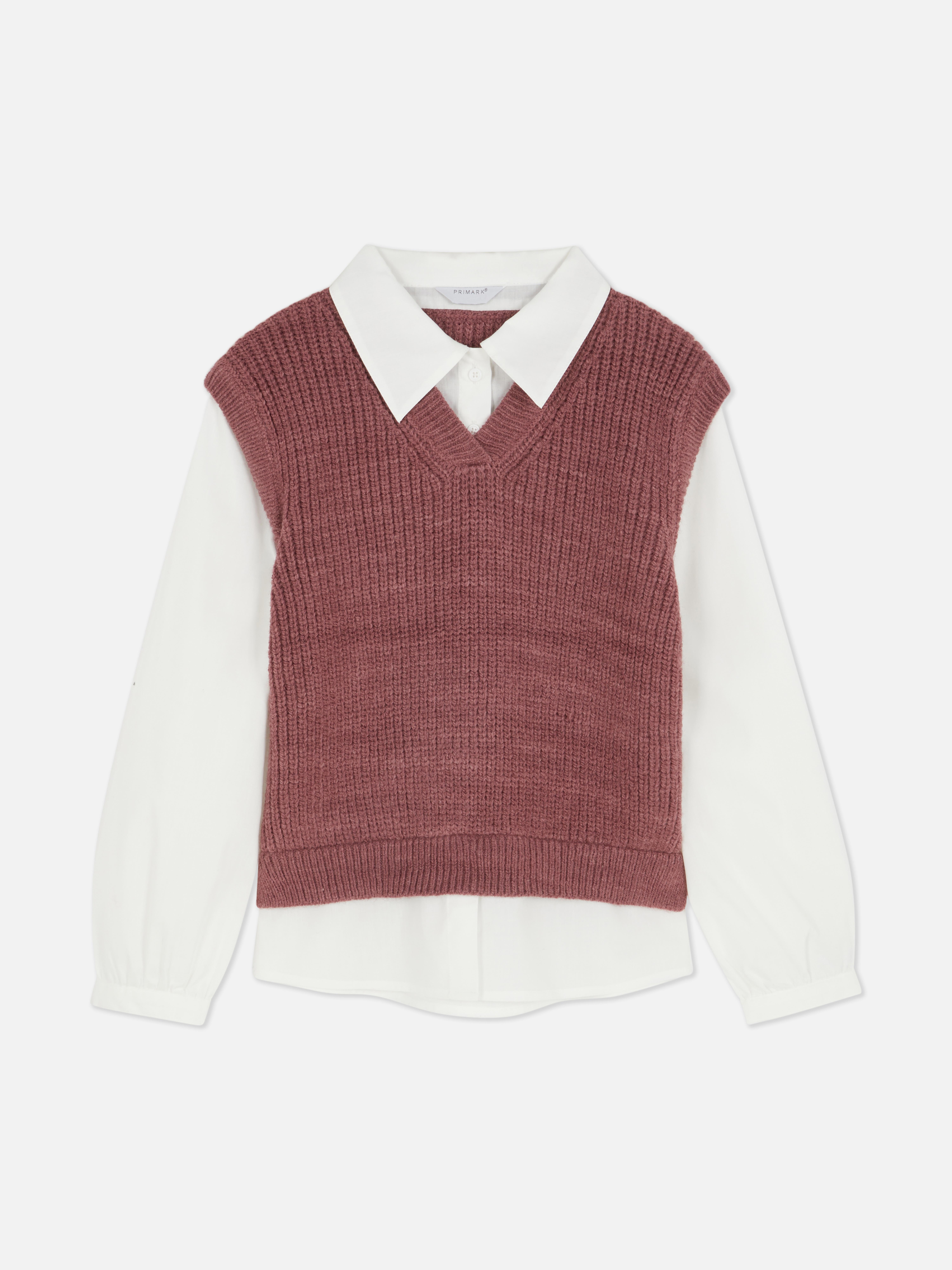 7-15yrs | 2-in-1 Shirt and Sweater Vest