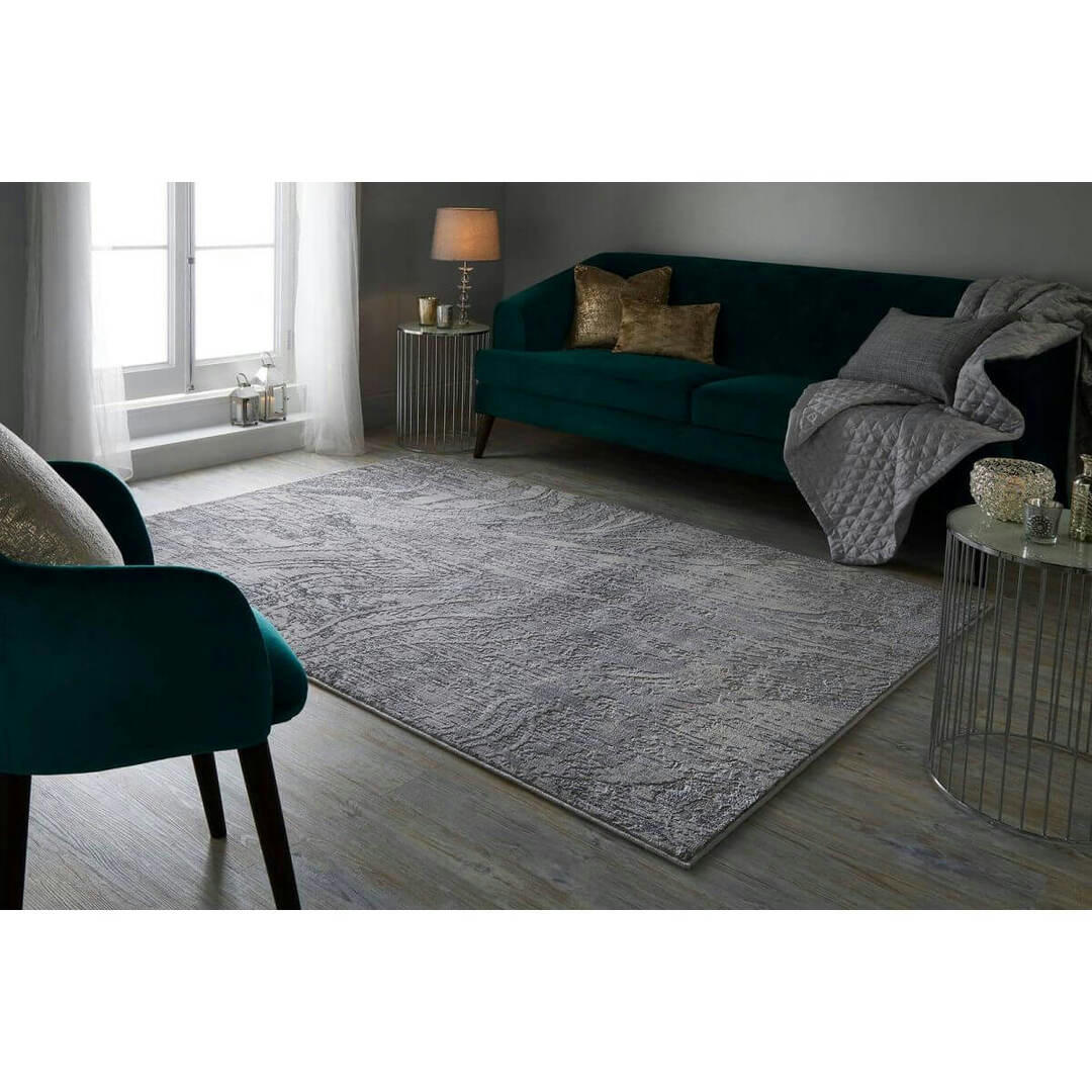 ARISSA - Tapis  design en polypropylène argenté 160x230