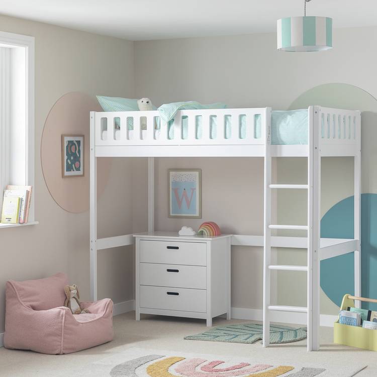 Habitat Ronnie High Sleeper Bed & Mattress - White