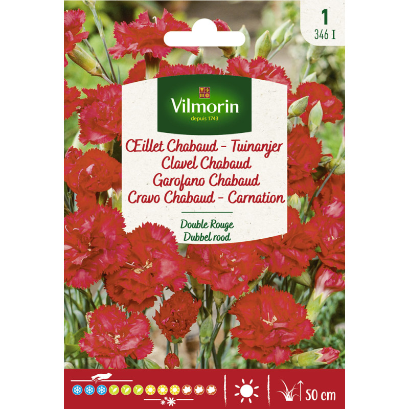 Semences d'oeillet Chabaud Double rouge VILMORIN