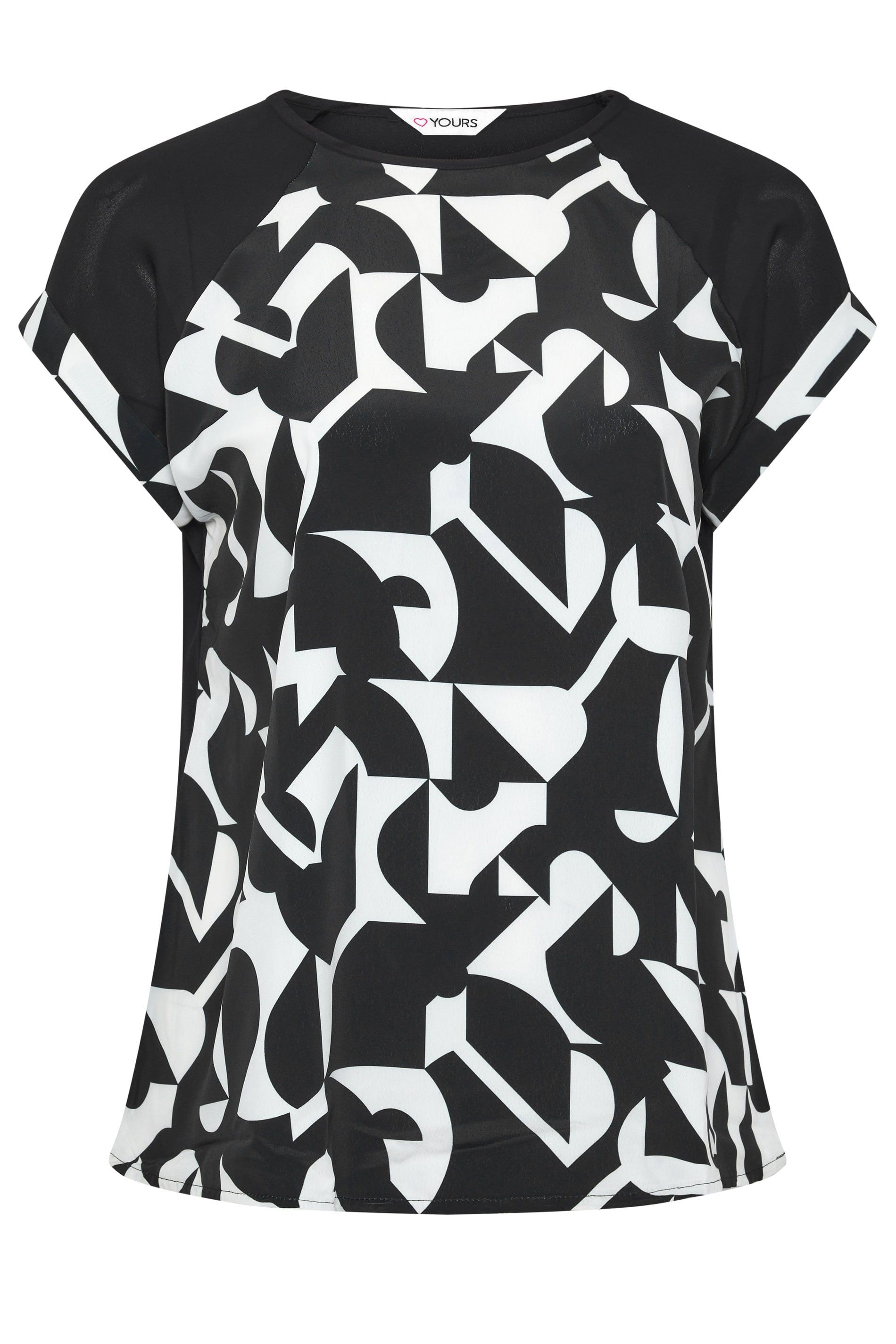 Yours Abstract Contrast Sleeve Top