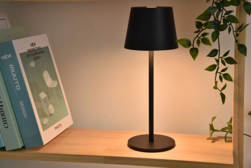 Lampa stołowa akumulatorowa ROBLE czarna LED 1.1W wys:28cm Lutec