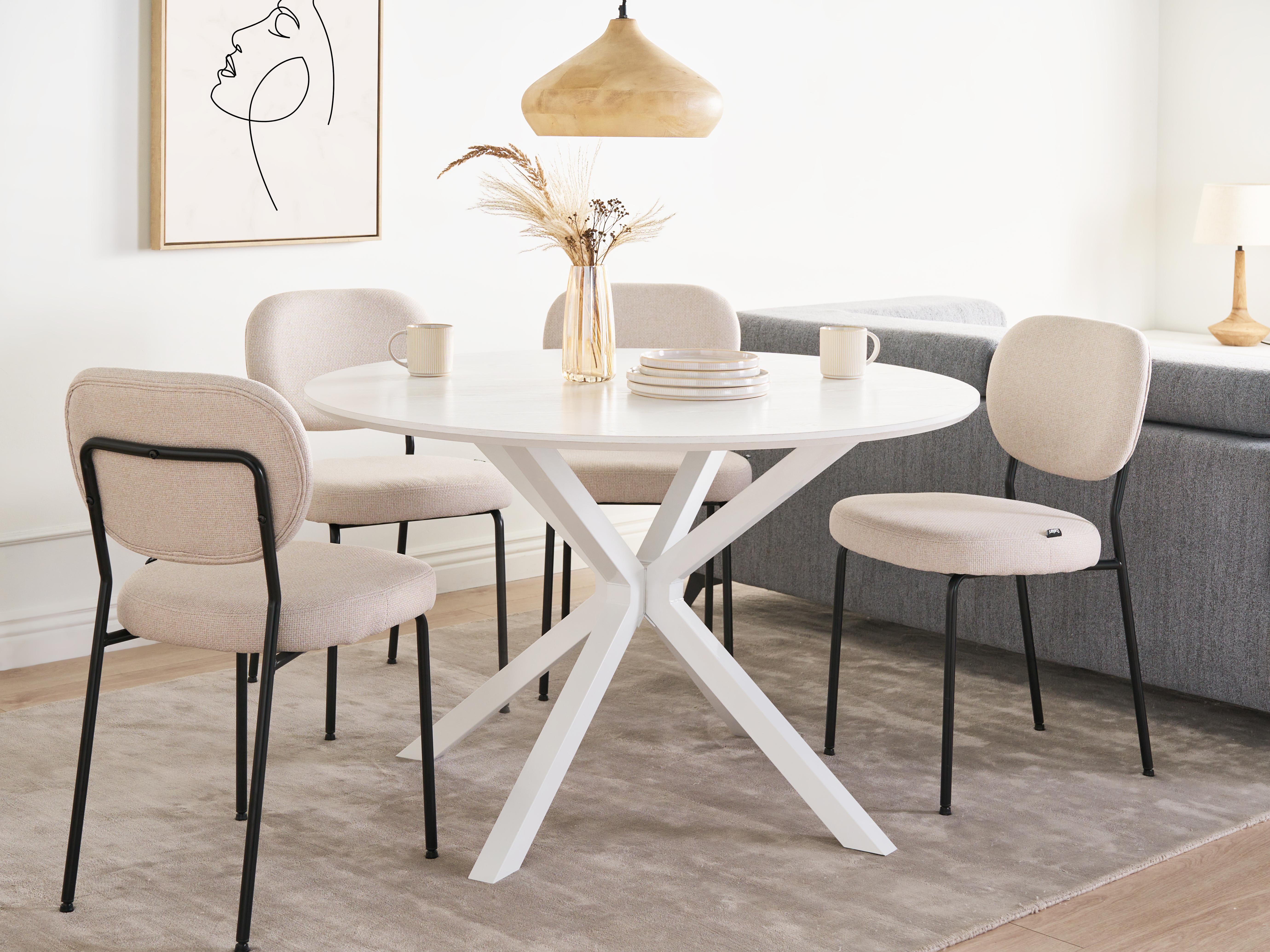 Dining Table FITZROY White 120 cm 120 cm