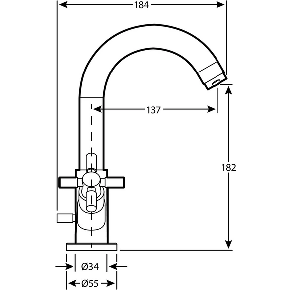 Waschtischarmatur »TRATTO«, Messing, glänzend, ⅜