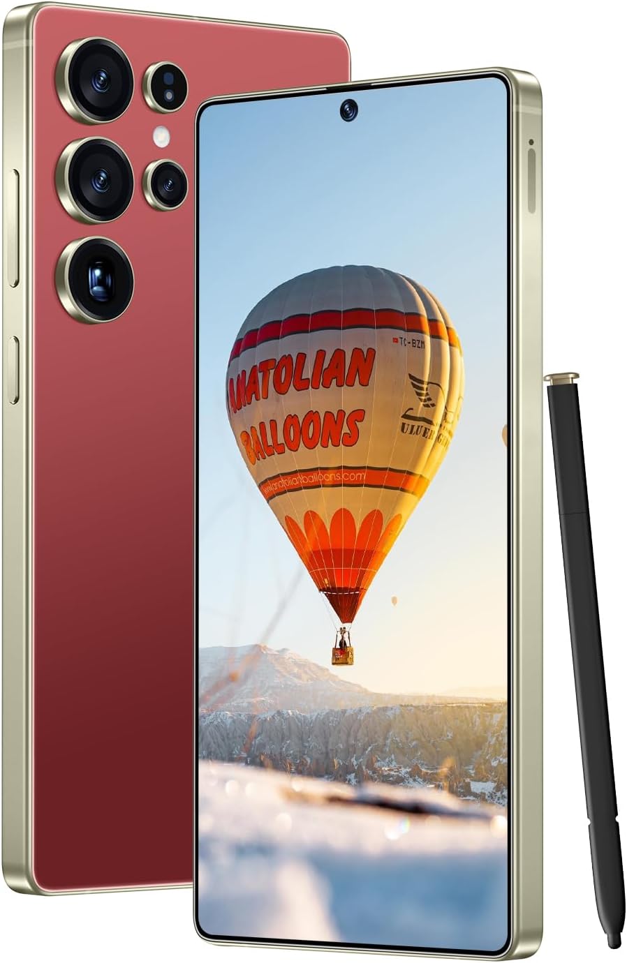 I25 Ultra 5G Smartphone, 8+256GB Unlocked Phone, Android 14.0, 68+108MP Zoom Camera, Mobile Phone with Build-in Pen,Long Battery Life 7000mAh, Dual SIM, 6.99“ HD Screen,5G/4G (Wine Red)