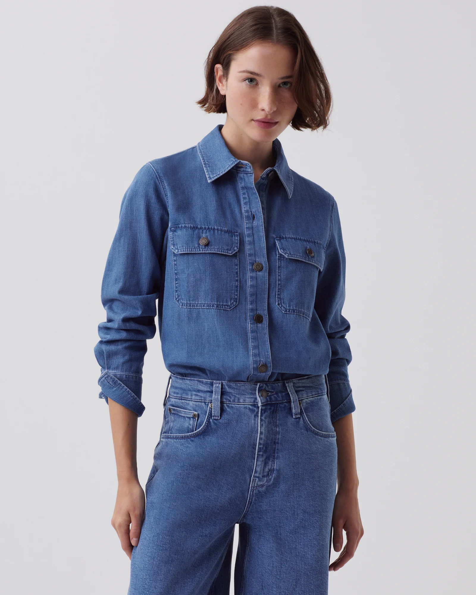 Chemise en denim de coton