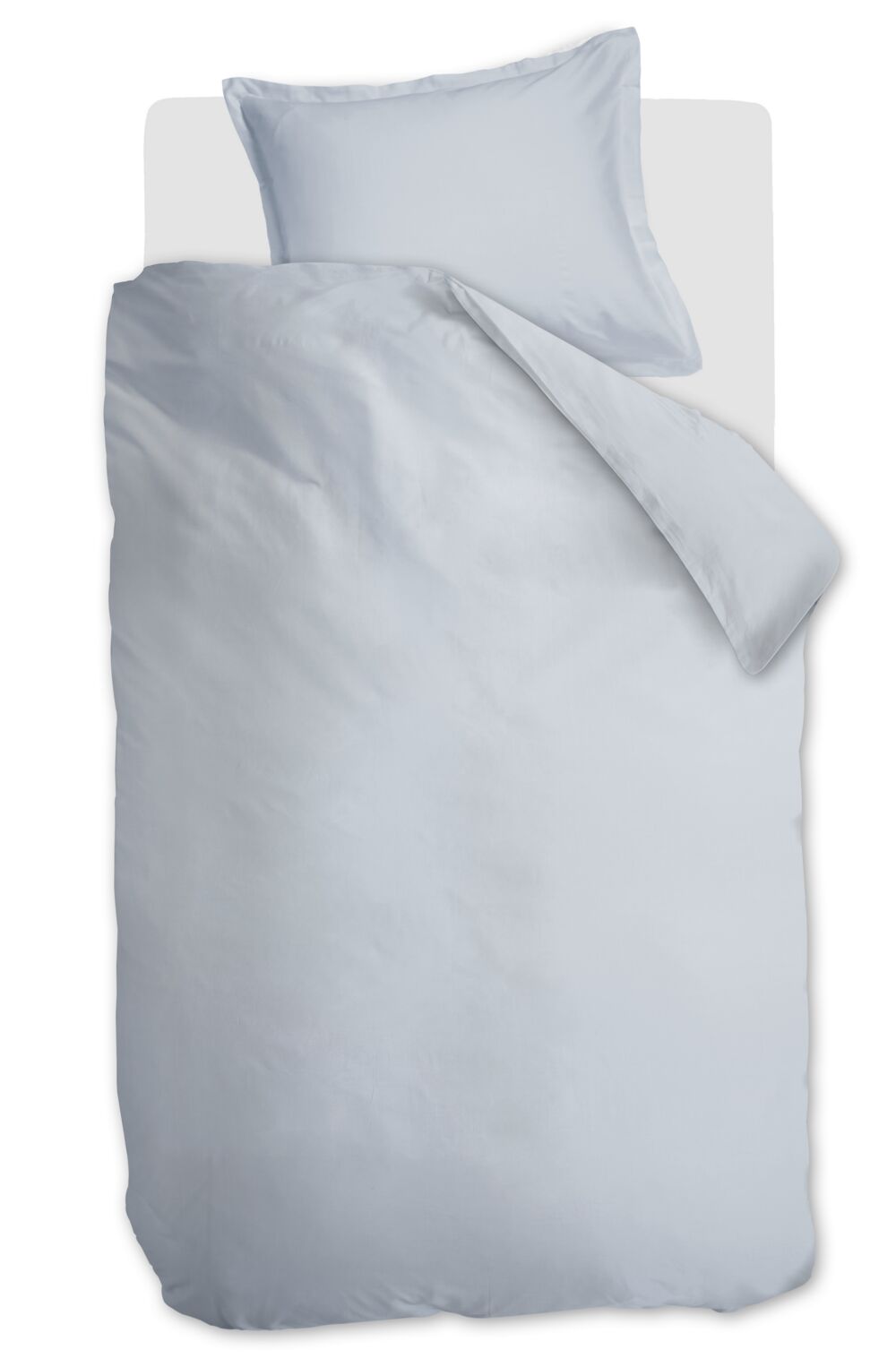 Ambiante Satin Uni - 140 x 200/220 cm - Licht blauw
