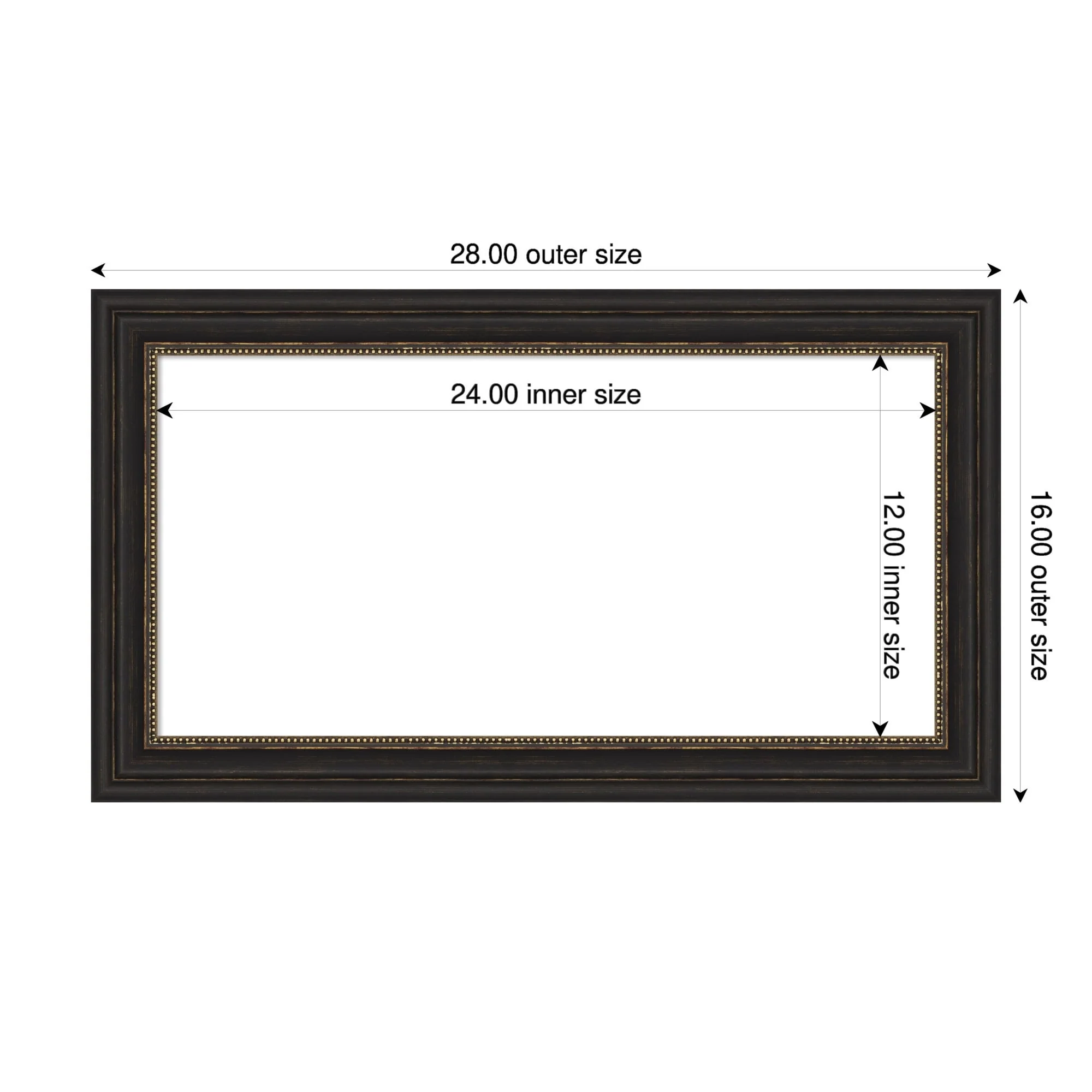 Amanti Art Accent Bronze Narrow Framed Dry Erase Magnetic Board