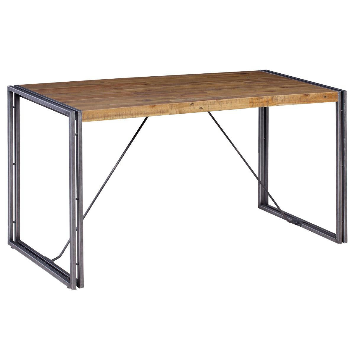 OMEGA - Table repas métal et bois 140 x 60 cm