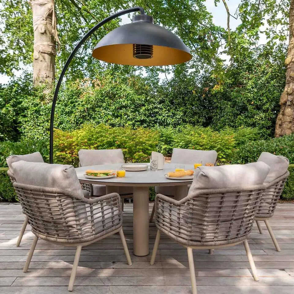 4 Seasons Donato tuintafel &Oslash;160 cm latte incl Lazy Susan