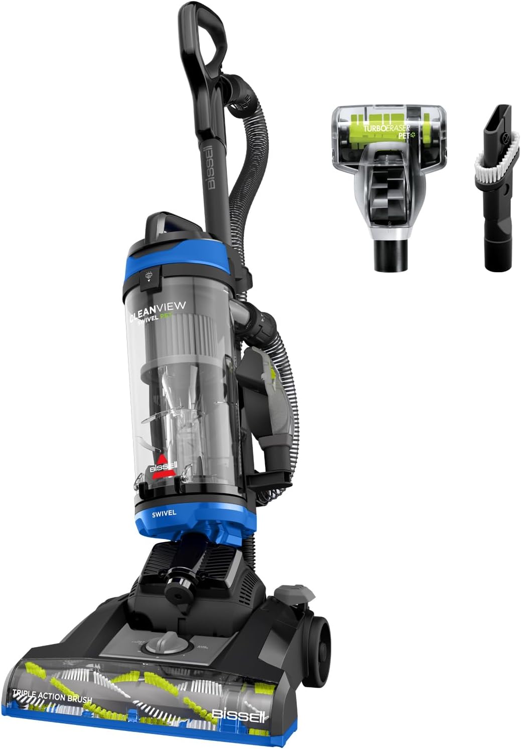 Bissell CleanView Swivel Vacuum with Triple Action Brush Roll, Swivel Steering, Extension Wand, Easy-Empty Dirt Tank, Multi-Cyclonic Suction System