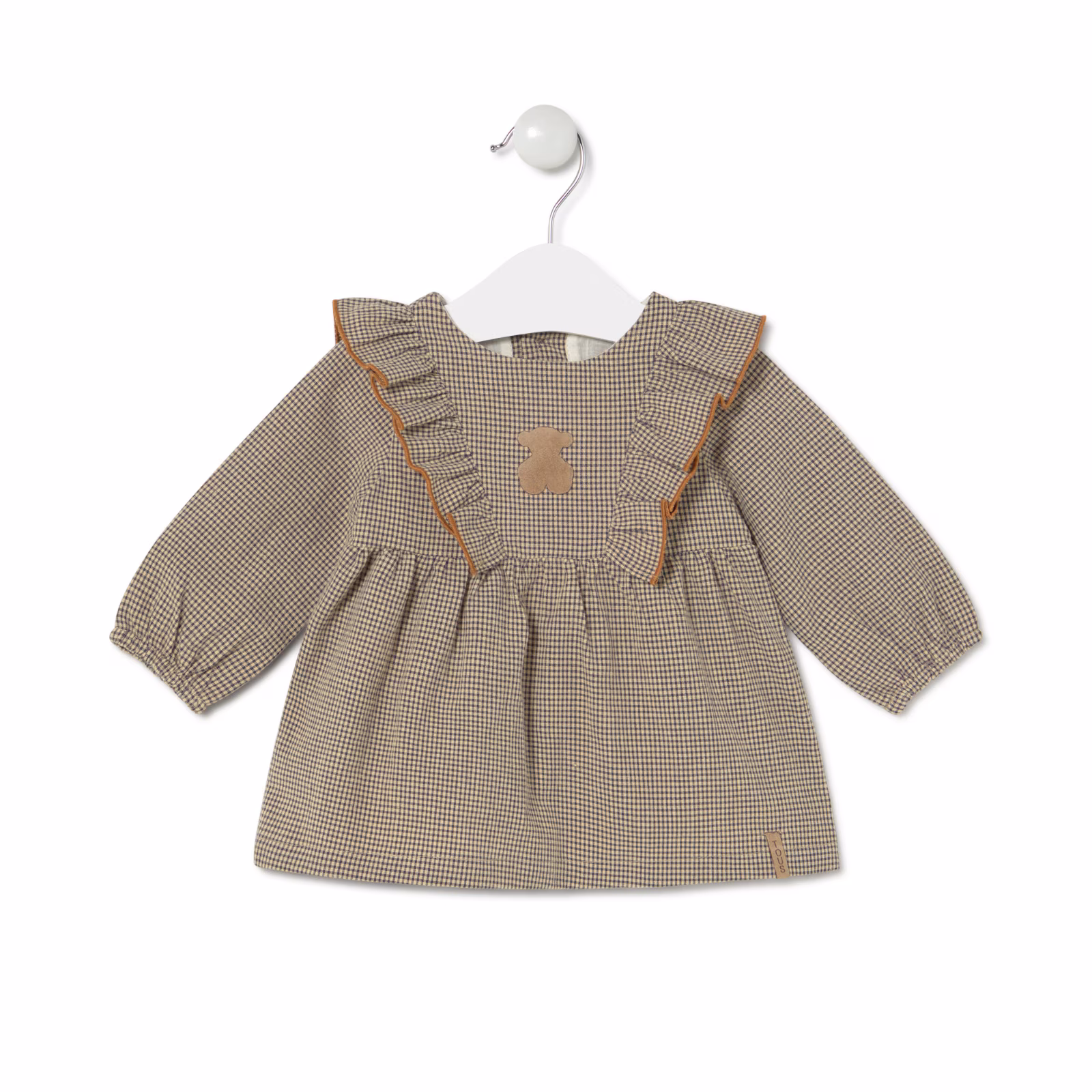 Vestido de niña vichy Brown beige