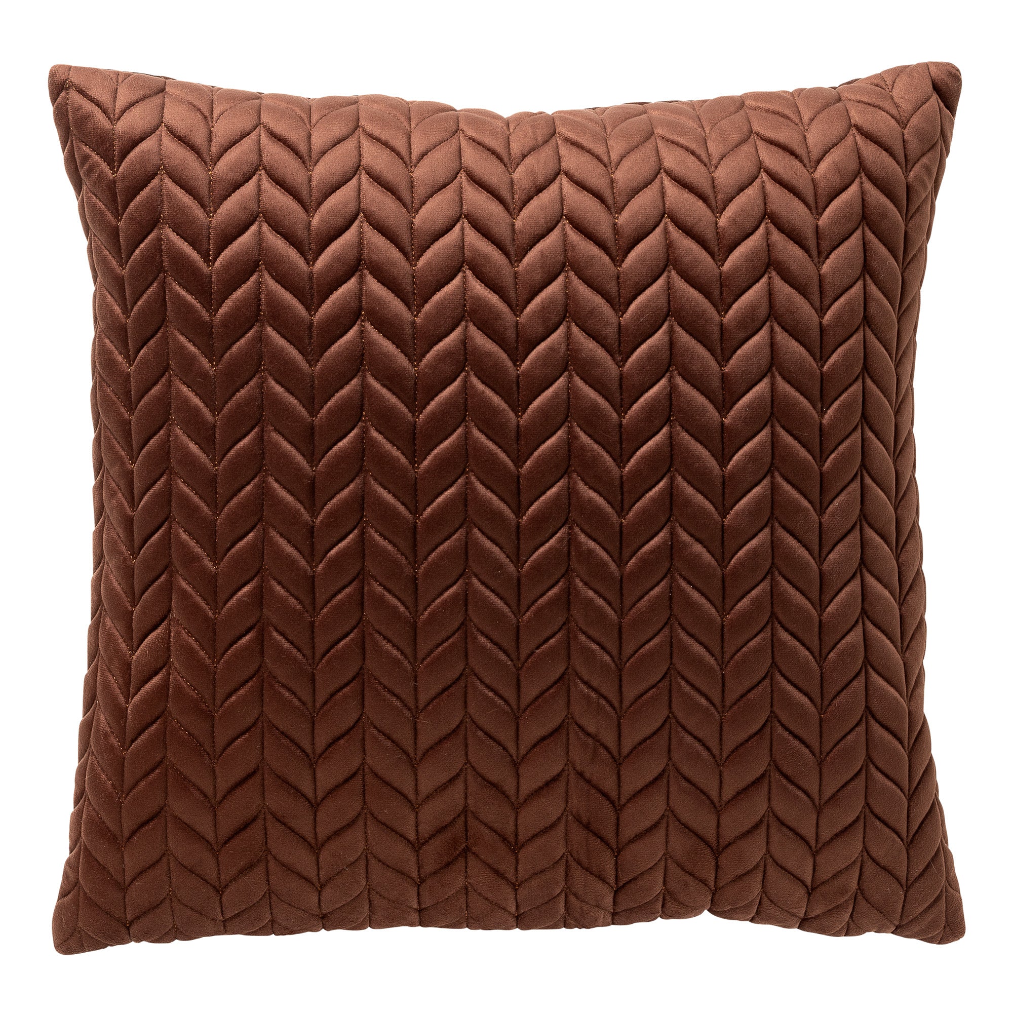 MELINA - kussenhoes 45x45 cm - luxe visgraatmotief - effen kleur - Cappuccino - bruin