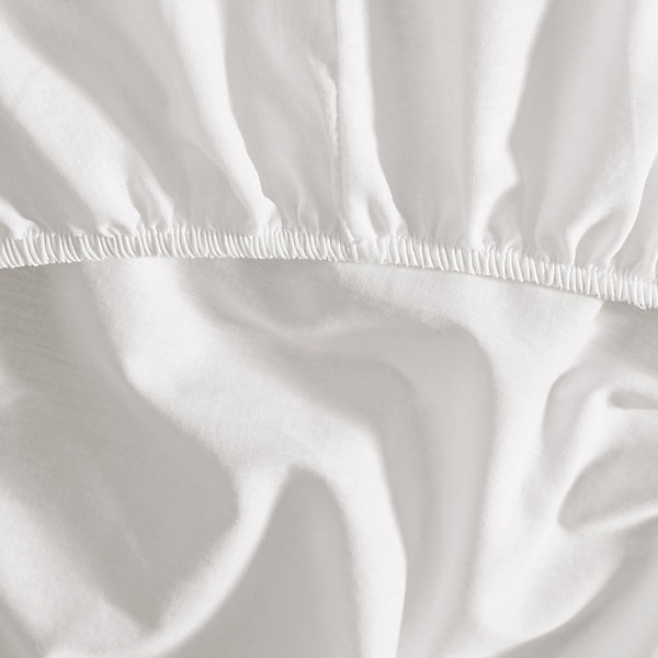 Drap housse en coton bonnet 30 cm Blanc 80x200 cm STUDIO