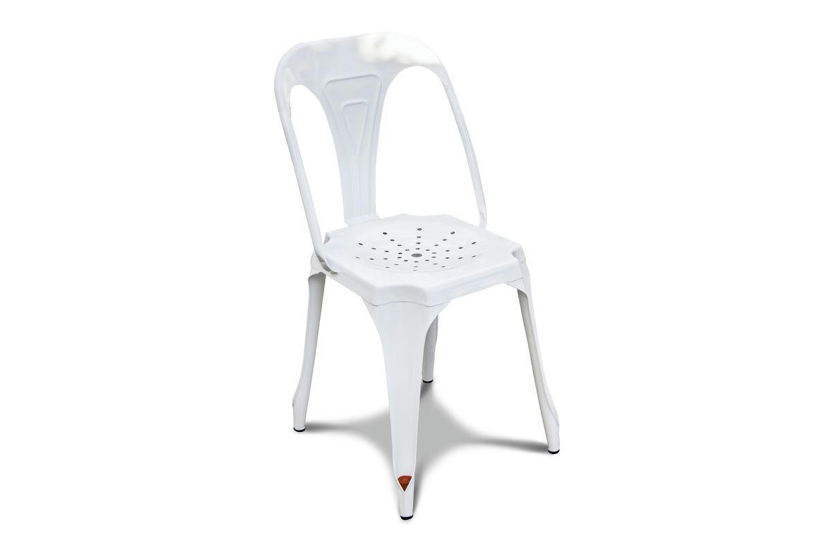 MULTIPL'S - Chaise vintage en métal blanc