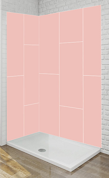 Panneau mural Alu Douche Salle de Bain ROSE ANTIQUE MAT CARREAUX XL 120 cm x 210 cm