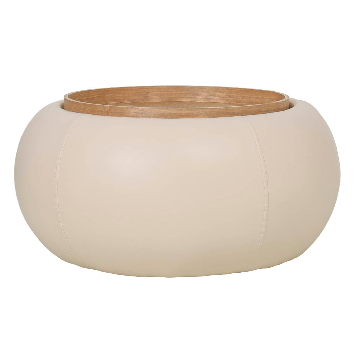 DÉJA Living Salontafel Draby - Rond Beige/Naturel - Incl. Opbergruimte - 73cm