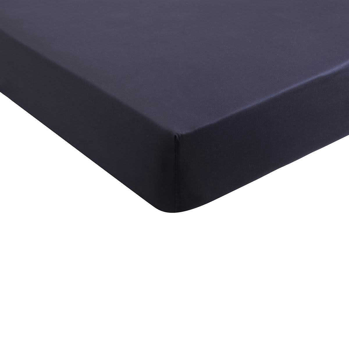 FOREST - Drap housse satin bleu foncé 90x190 cm