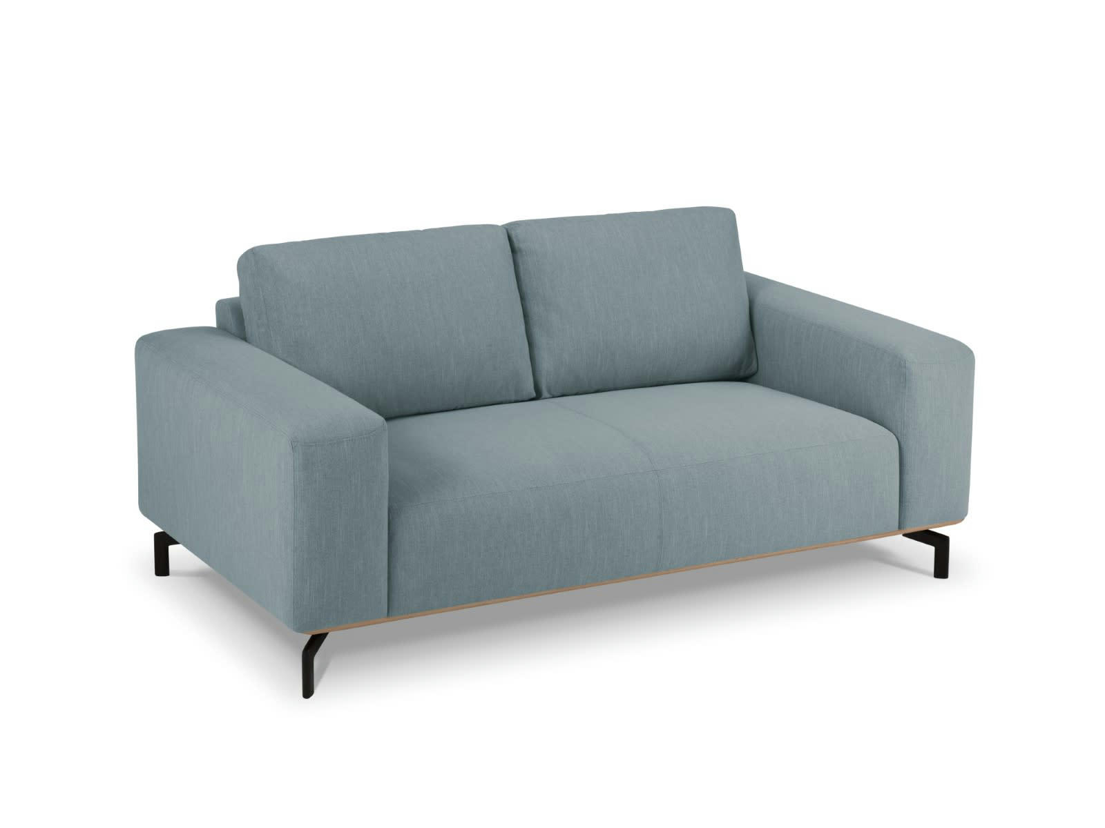 MARC - Canapé 2 places en Tissu Structurel Bleu