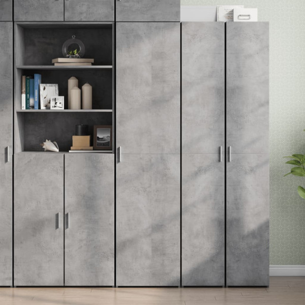 Szafka Szara Beton z Drzwiami z Półkami 45x42.5x185 cm do Salonu