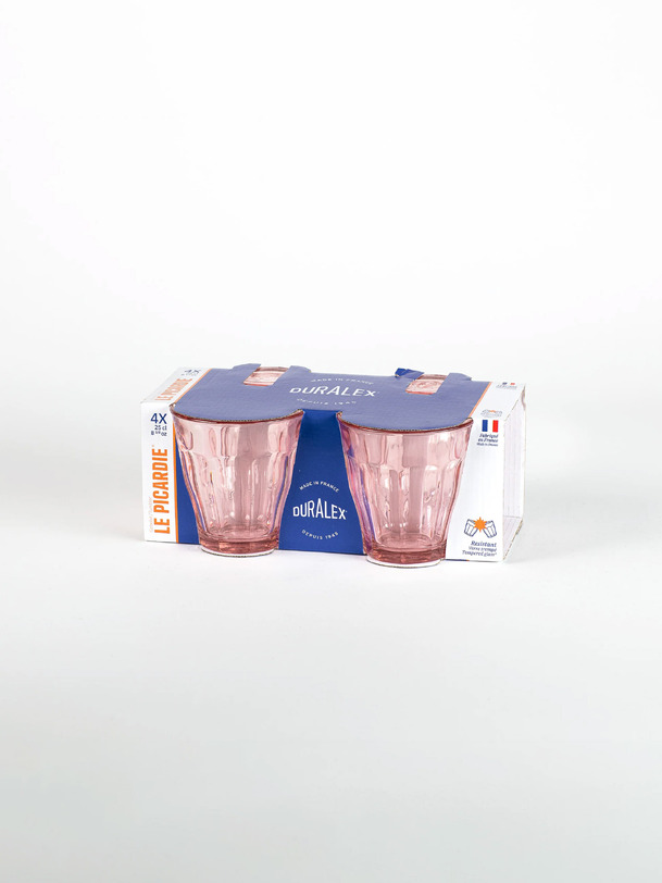 Lot de 6 verres picardie 25cl - duralex rose leger