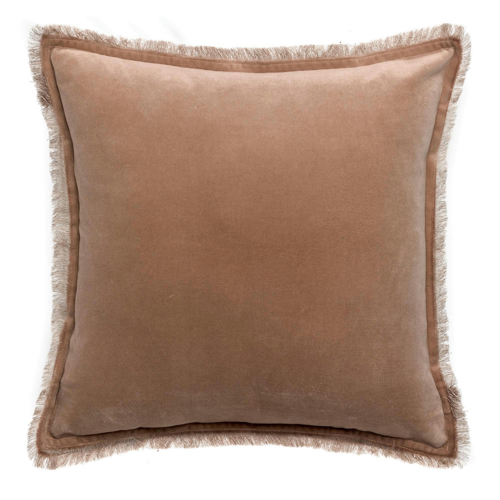 FARA - Coussin uni  en coton sesame 45 x 45
