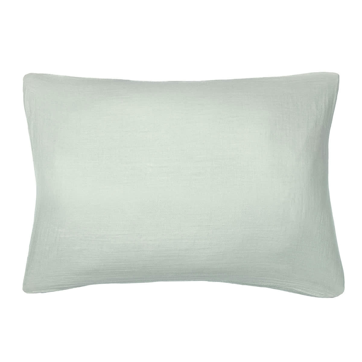 CLARA - Taie d'oreiller (x1) gaze de coton  50x70 vert amande