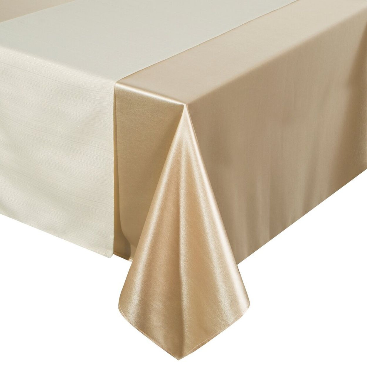 Zestaw Obrus GLAMO 140x220 z bieżnikiem 33x220 cm beżowy