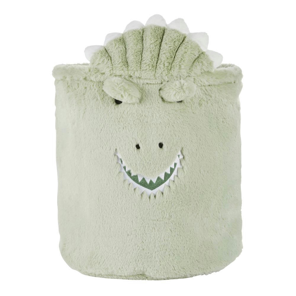 MARLO - Panier de rangement dinosaure vert et blanc