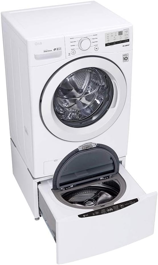 LG WM3400CW 4.5cuft Front-Load Washer – High-Efficiency, LoDecibel™ Quiet Operation, 6Motion™ Technology, White