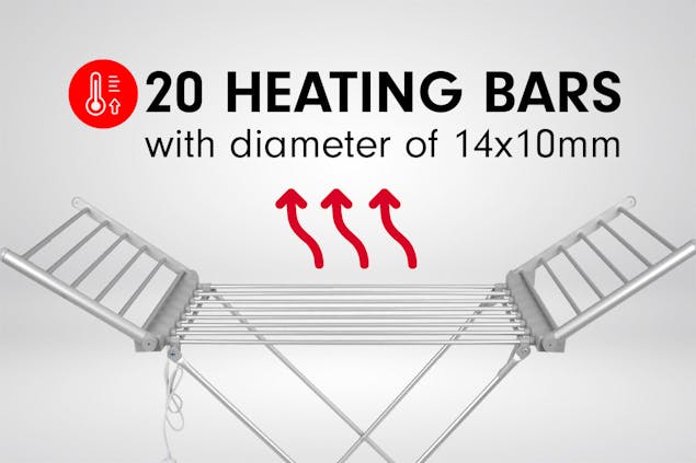 NNEDPE Heated Towel Clothes Rack Dryer Warmer Bathroom Air Warmer 230W