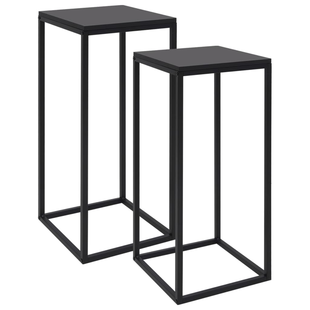 Stolik Kawowy Ława Stół Czarny Metalowy 25x25x60 Do Salonu Do Pokoju