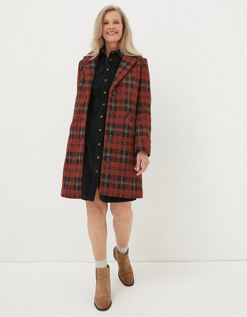 Tanya Wool Blend Check Coat