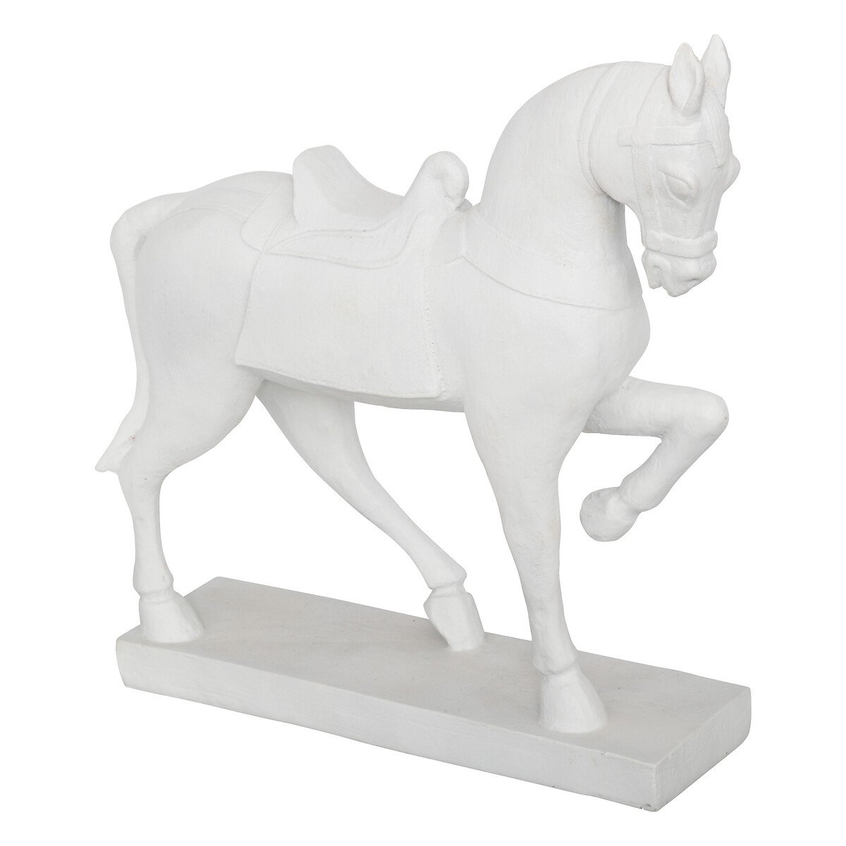 Estátua de cavalo branco em resina