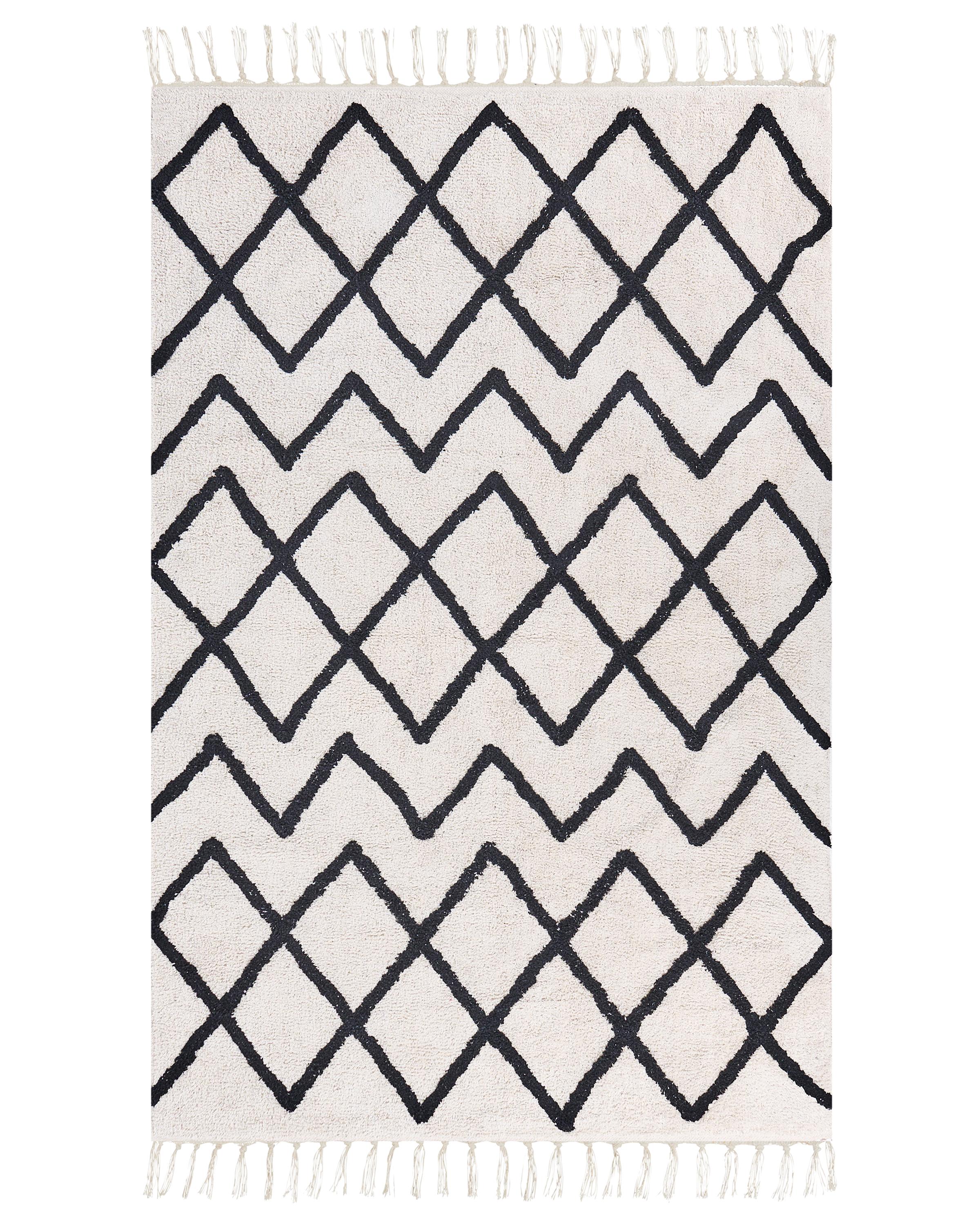 Rug ELDES Beige 160 x 230 cm Cotton