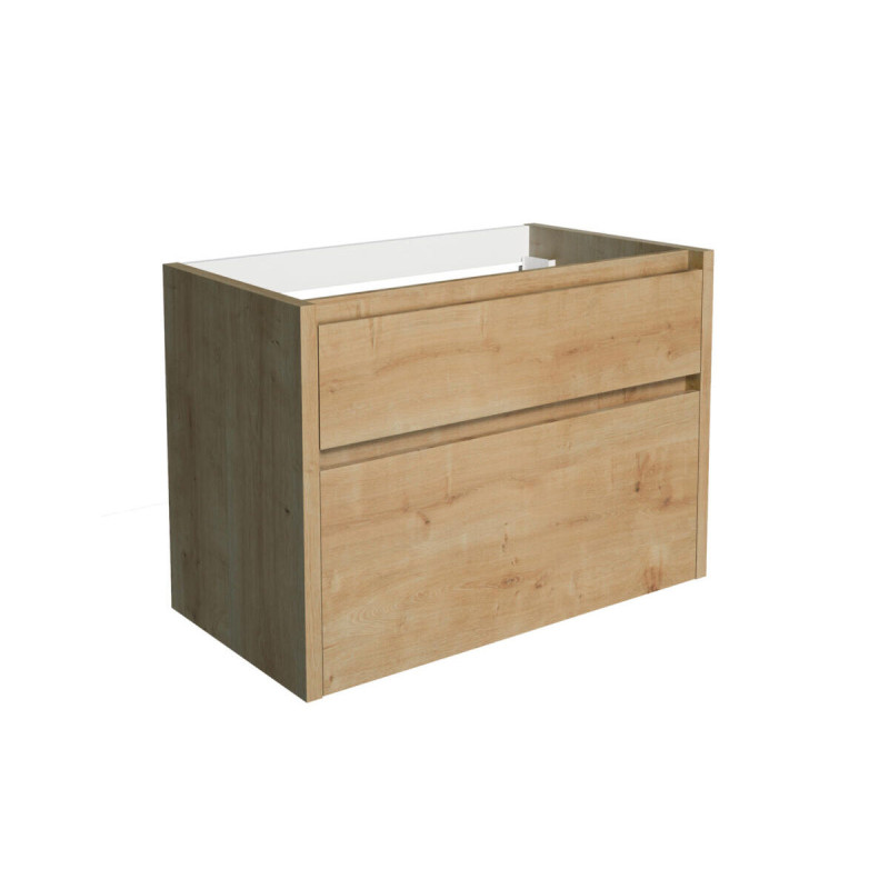 Meuble sous-plan Aston pour simple vasque avec 2 tiroirs chêne arlington 80 cm ALLIBERT
