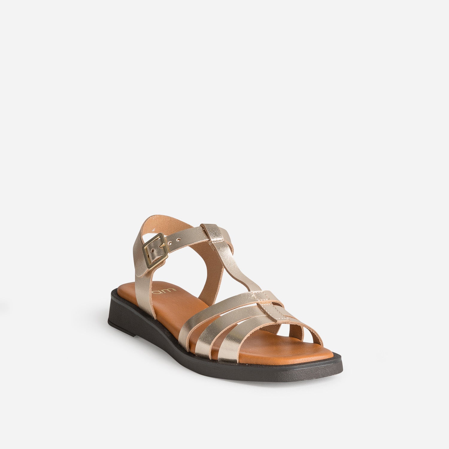 Sandale dorée cuir