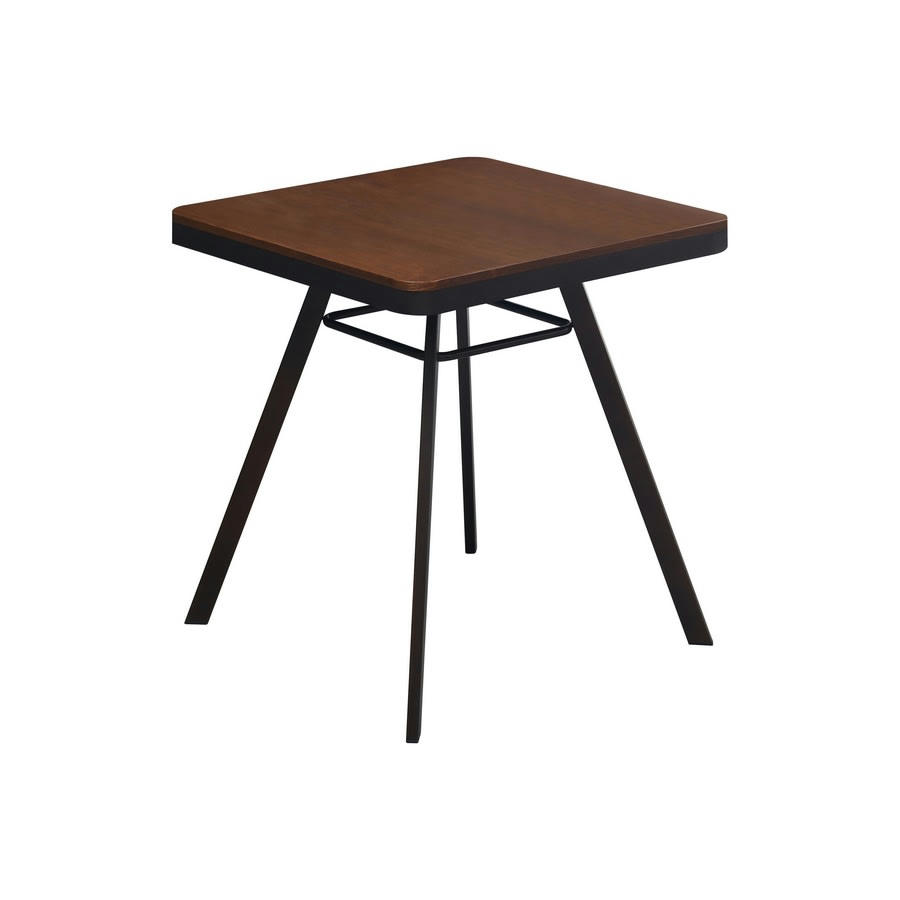 INDUSTRIAL - Table d'intérieur industrielle 70x70x76 cm en métal et MDF frêne